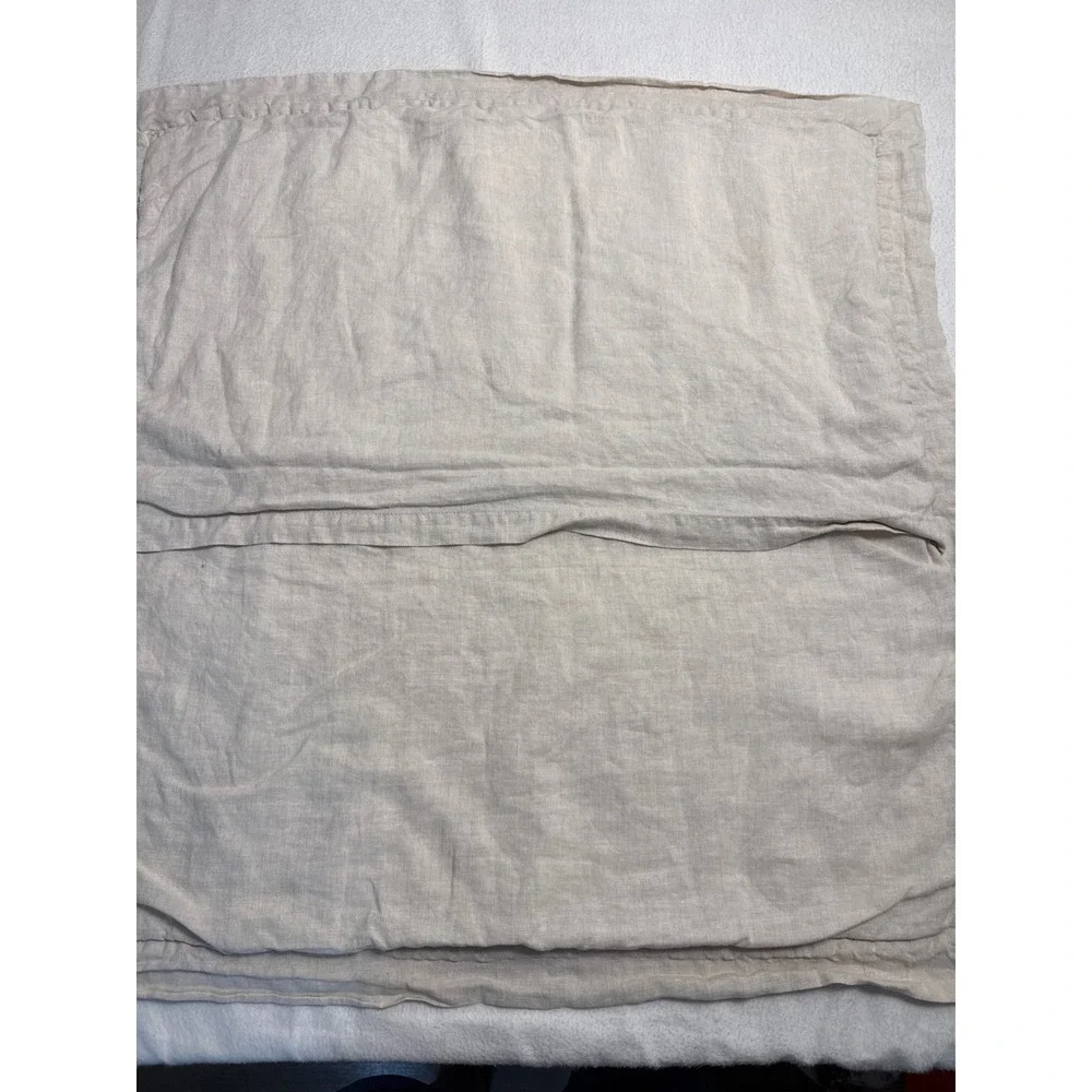 Pottery Barn Quilted Linen Euro Sham Natural Oatmeal Diamond Quilt Square